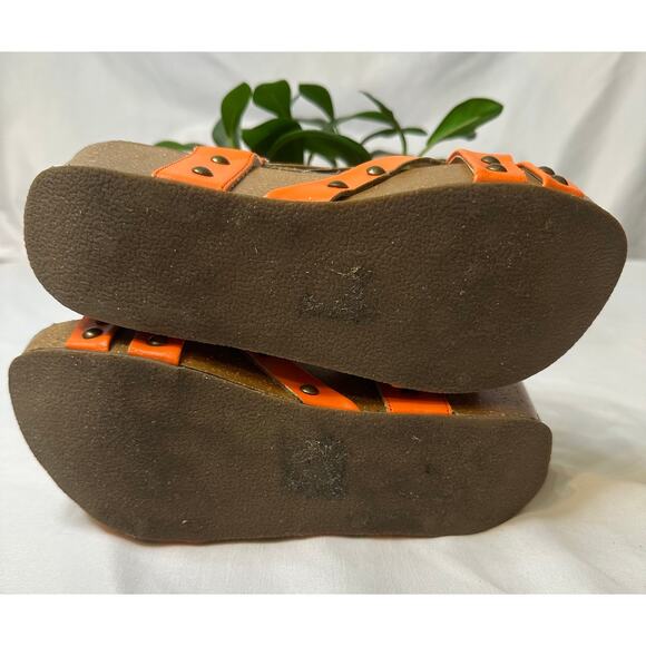 Diba True Comfort Wedges Orange Strappy Sandals - Picture 6 of 6
